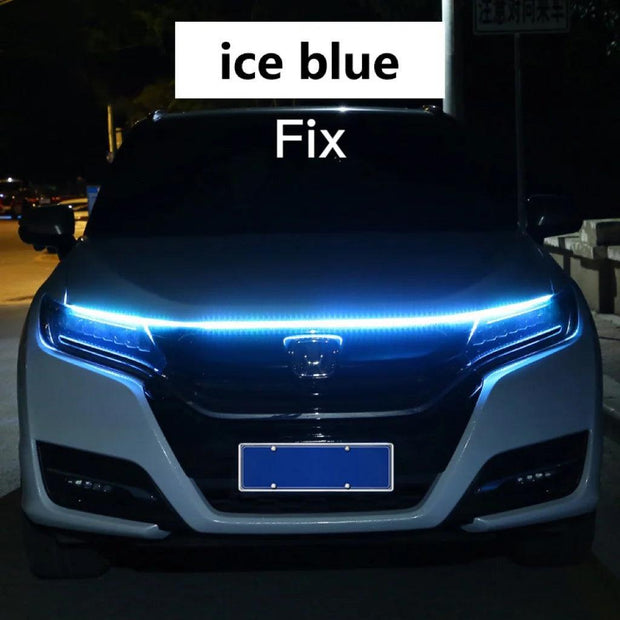 LED Car Daytime Running Light DRL With Turn Signal Lamp Car Hood Decorative Light Strip With Start Scan Meteor Dynamic 12V New - Deck Em Up