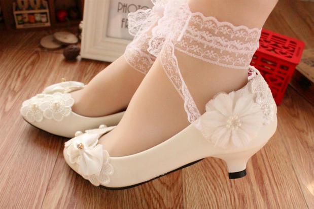 White Bow Ribbon Bridesmaid Wedding Dress Shoes - Deck Em Up