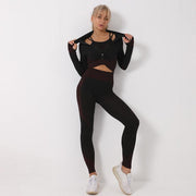 3 Piece Yoga Set Seamless Sport Set Women Gym Clothing Leggings Women Crop Top Sports Bra Women Fitness Gym Set Womens Outfits Tracksuit - Deck Em Up