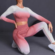 Tie Dye Gradient Color Yoga Clothing Set - Deck Em Up