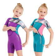 Girls Snorkeling, Surfing, Sunscreen And Cold-Proof Autumn And Winter Short-Sleeved Swimwear - Deck Em Up