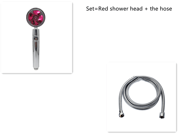 Shower Head Water Saving Flow 360 Degrees Rotating With Small Fan ABS Rain High Pressure Spray Nozzle Bathroom Accessories - Deck Em Up