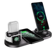 Wireless Charger For IPhone Fast Charger For Phone Fast Charging Pad For Phone Watch 6 In 1 Charging Dock Station - Deck Em Up