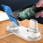 Wireless Charger For IPhone Fast Charger For Phone Fast Charging Pad For Phone Watch 6 In 1 Charging Dock Station - Deck Em Up