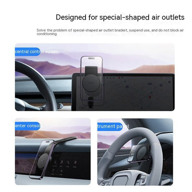 Magnetic Bendable Car Mobile Phone Holder Wireless Charger Phone Holder 15W Car Dash Mount Compatible With Phone - Deck Em Up