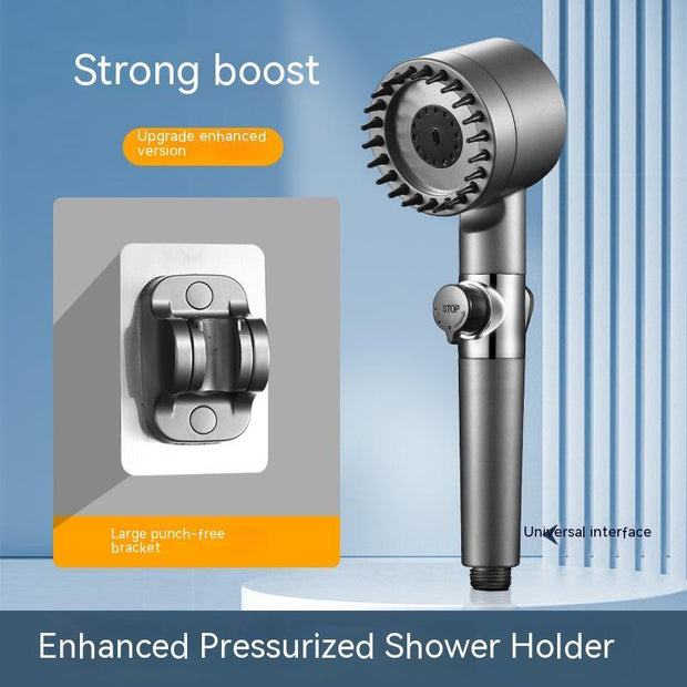 The Third Gear Adjustable Strong Supercharged Shower Head Household Bath Shower Hose Shower Head - Deck Em Up