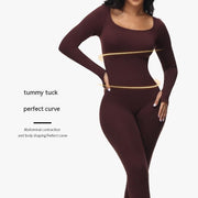 Plus Size High Waist Belly Shaping Jumpsuit - Deck Em Up