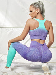 Tie Dye Gradient Color Yoga Clothing Set - Deck Em Up