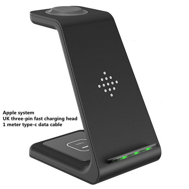 3 In 1 Fast Charging Station Wireless Charger Stand Wireless Quick Charge Dock For Phone Holder - Deck Em Up