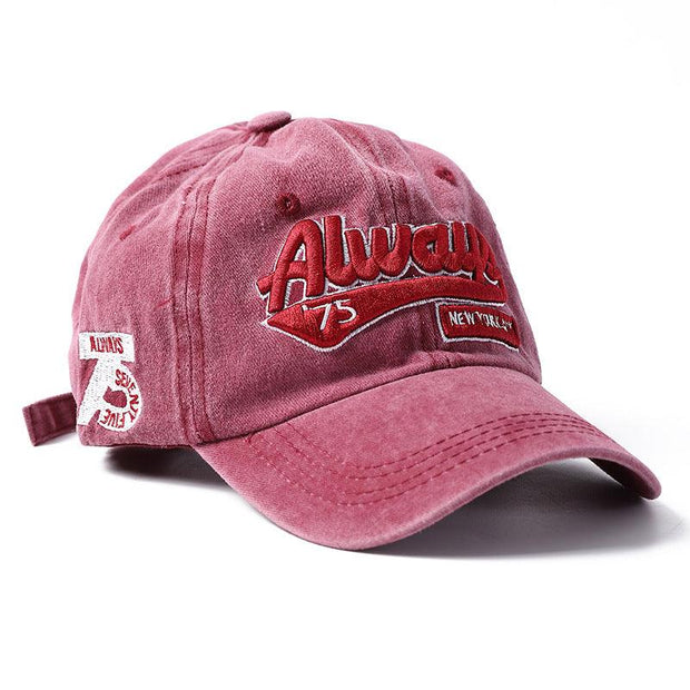 Washed Distressed Letters Embroidery Sun Baseball Hat - Deck Em Up