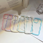 Wave Border Mobile Phone Case Solid Color Simple Candy Color - Deck Em Up