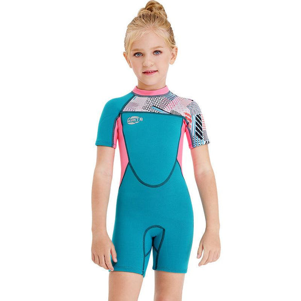 Girls Snorkeling, Surfing, Sunscreen And Cold-Proof Autumn And Winter Short-Sleeved Swimwear - Deck Em Up