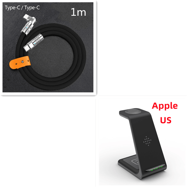 3 In 1 Fast Charging Station Wireless Charger Stand Wireless Quick Charge Dock For Phone Holder - Deck Em Up