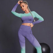 Tie Dye Gradient Color Yoga Clothing Set - Deck Em Up