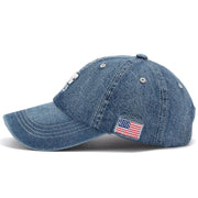 NYC 1985 USA Hat Men's Denim Baseball Peaked Cap - Deck Em Up