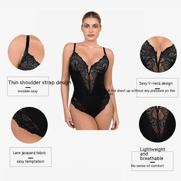 Plus Size Lace Waist Women's Shapewear Lingerie - Deck Em Up