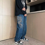 Loose Embroidered Jeans For Men - Deck Em Up