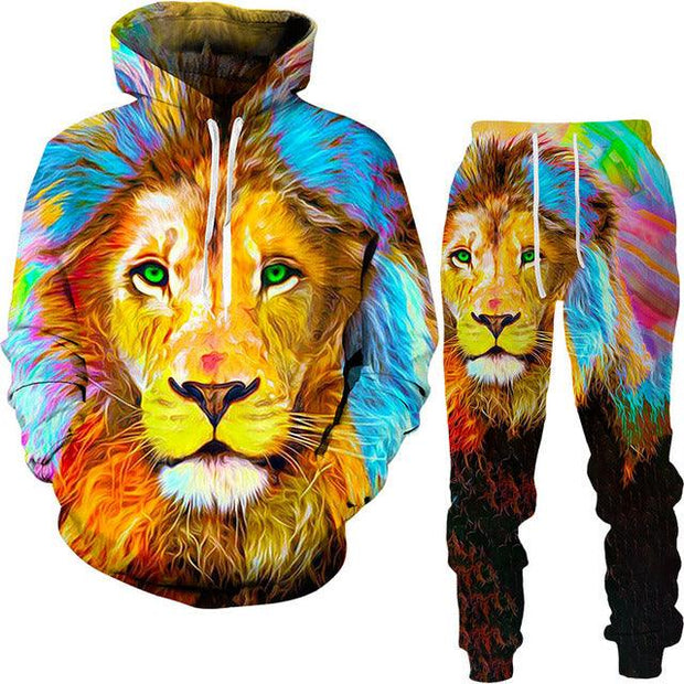 Autumn Tracksuit Men's Digital D Lion King Print Men's - Deck Em Up