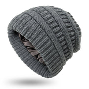 Hats Men's & Women's Protective Hairstyles, Warm Woolen Knit Satin Hats Caps - Deck Em Up