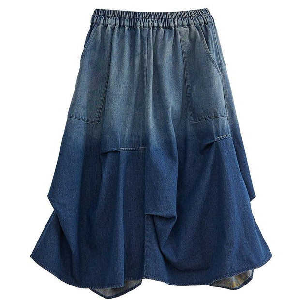 Gradient Color Denim Skirt For Women - Deck Em Up