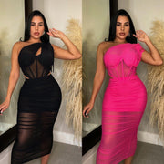 Women's Clothing Mesh Two-piece Set Designer Dress Sexy - Deck Em Up