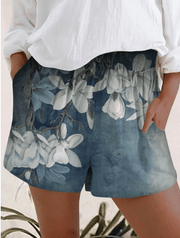 Printed Elastic High Waist Shorts Women - Deck Em Up