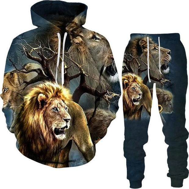 Autumn Tracksuit Men's Digital D Lion King Print Men's - Deck Em Up