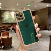 Apple Phone Case Accessories Love Crystal Diamond Edge Electroplating Protective Cover - Deck Em Up