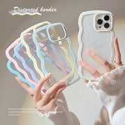 Wave Border Mobile Phone Case Solid Color Simple Candy Color - Deck Em Up