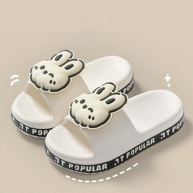 Cute Rabbit Slippers For Women Summer Fashion Letter Garden Shoes Indoor Anti-Slip Floor Bathroom Bathing Home Slipper - Deck Em Up