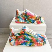 Graffiti Sneakers Plus Size Casual Sneakers - Deck Em Up