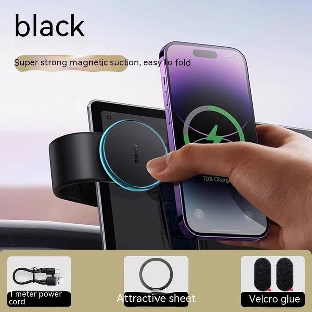 Magnetic Bendable Car Mobile Phone Holder Wireless Charger Phone Holder 15W Car Dash Mount Compatible With Phone - Deck Em Up