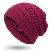 Hats Men's & Women's Protective Hairstyles, Warm Woolen Knit Satin Hats Caps - Deck Em Up