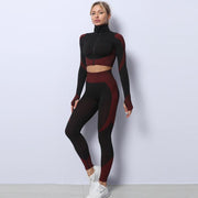 3 Piece Yoga Set Seamless Sport Set Women Gym Clothing Leggings Women Crop Top Sports Bra Women Fitness Gym Set Womens Outfits Tracksuit - Deck Em Up